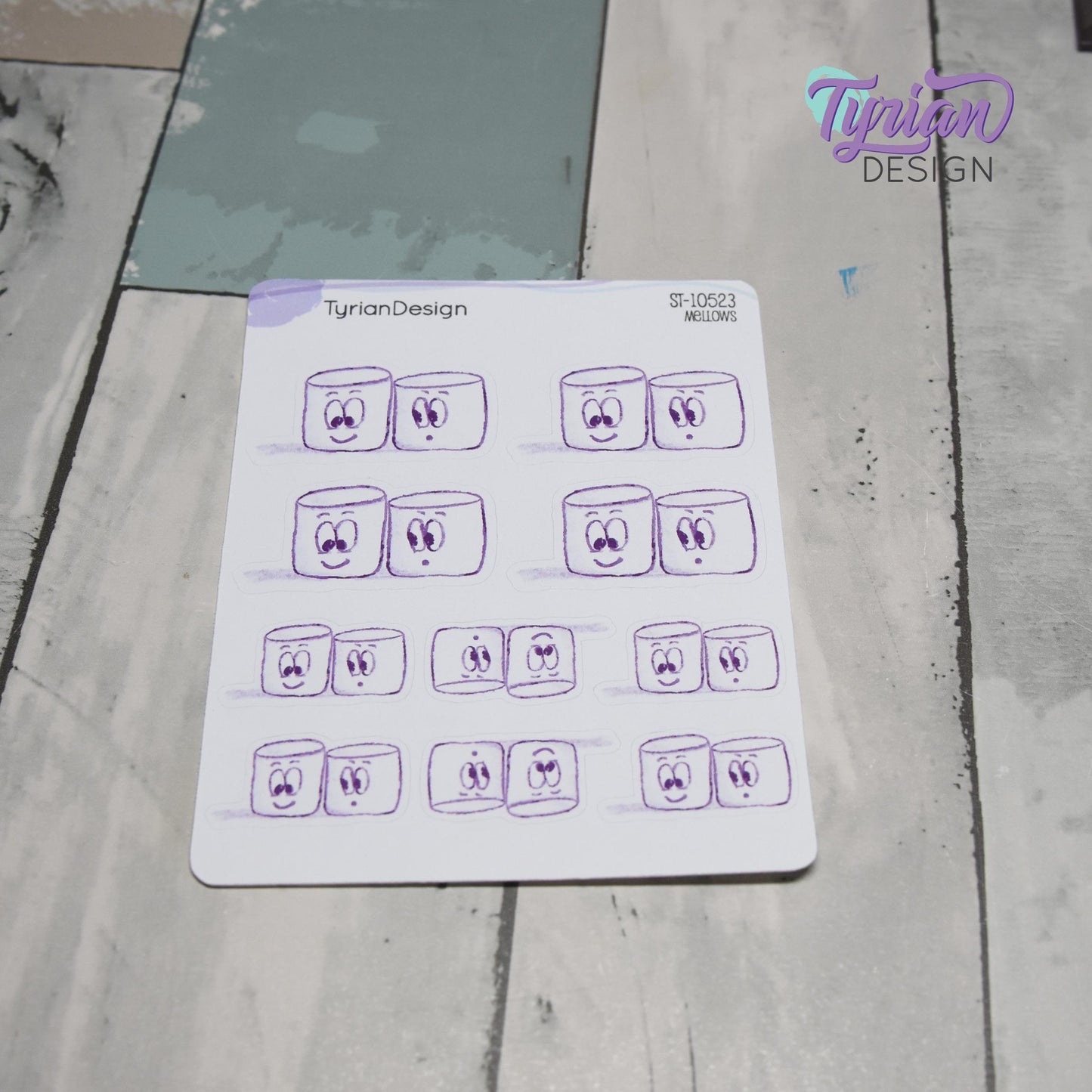 BFF Friends Stickers | Sketchy Mellows Stickers | 10 Stickers | 2 sizes | 3.5 x  4.5" Sheet | White or Clear Matte | Marshmallow stickers