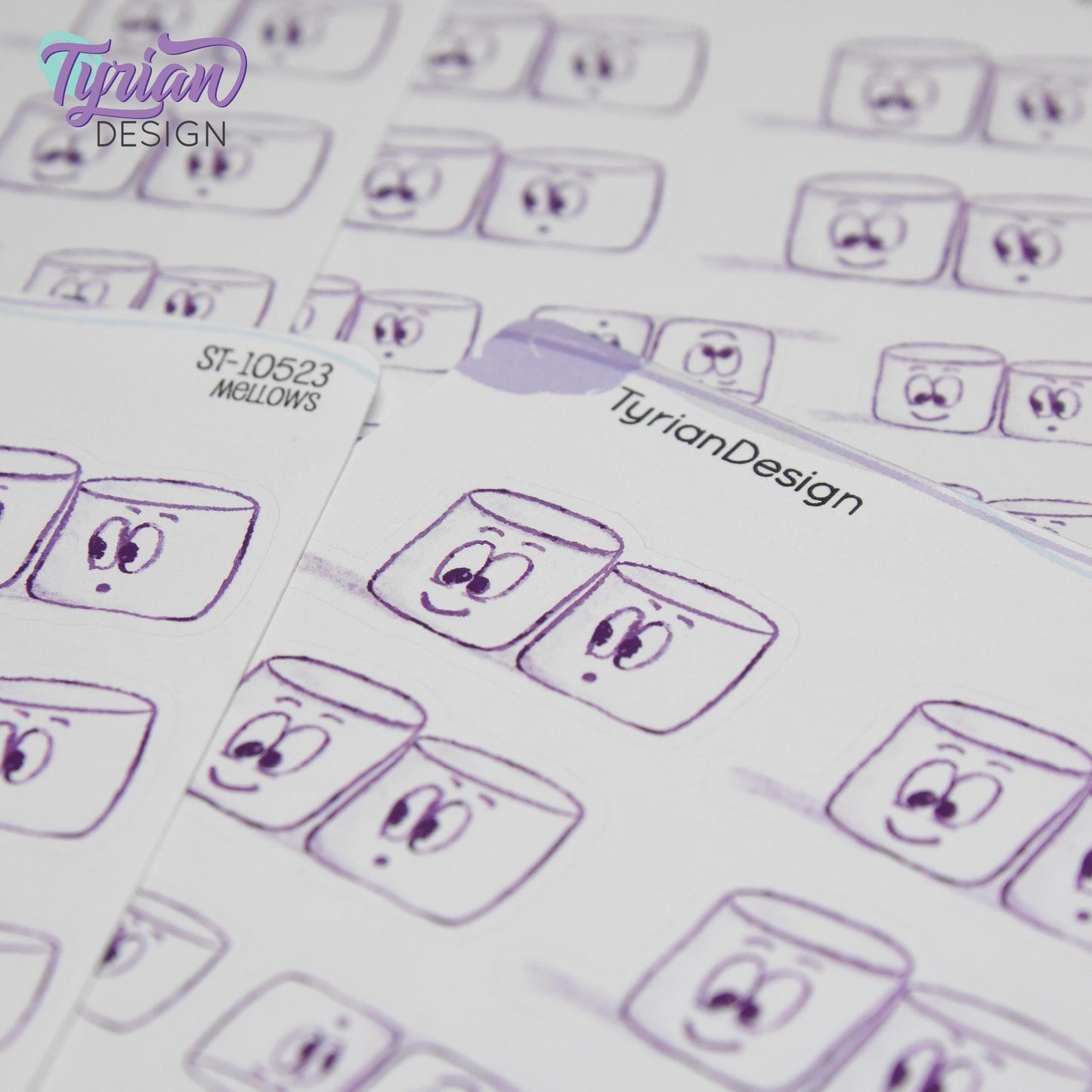 BFF Friends Stickers | Sketchy Mellows Stickers | 10 Stickers | 2 sizes | 3.5 x  4.5" Sheet | White or Clear Matte | Marshmallow stickers