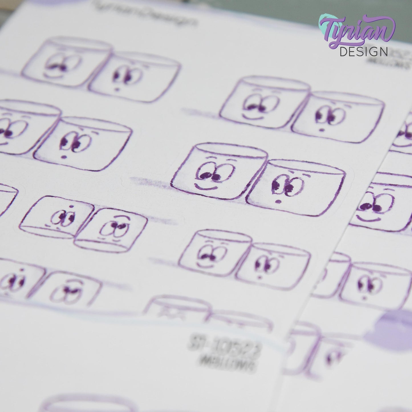 BFF Friends Stickers | Sketchy Mellows Stickers | 10 Stickers | 2 sizes | 3.5 x  4.5" Sheet | White or Clear Matte | Marshmallow stickers