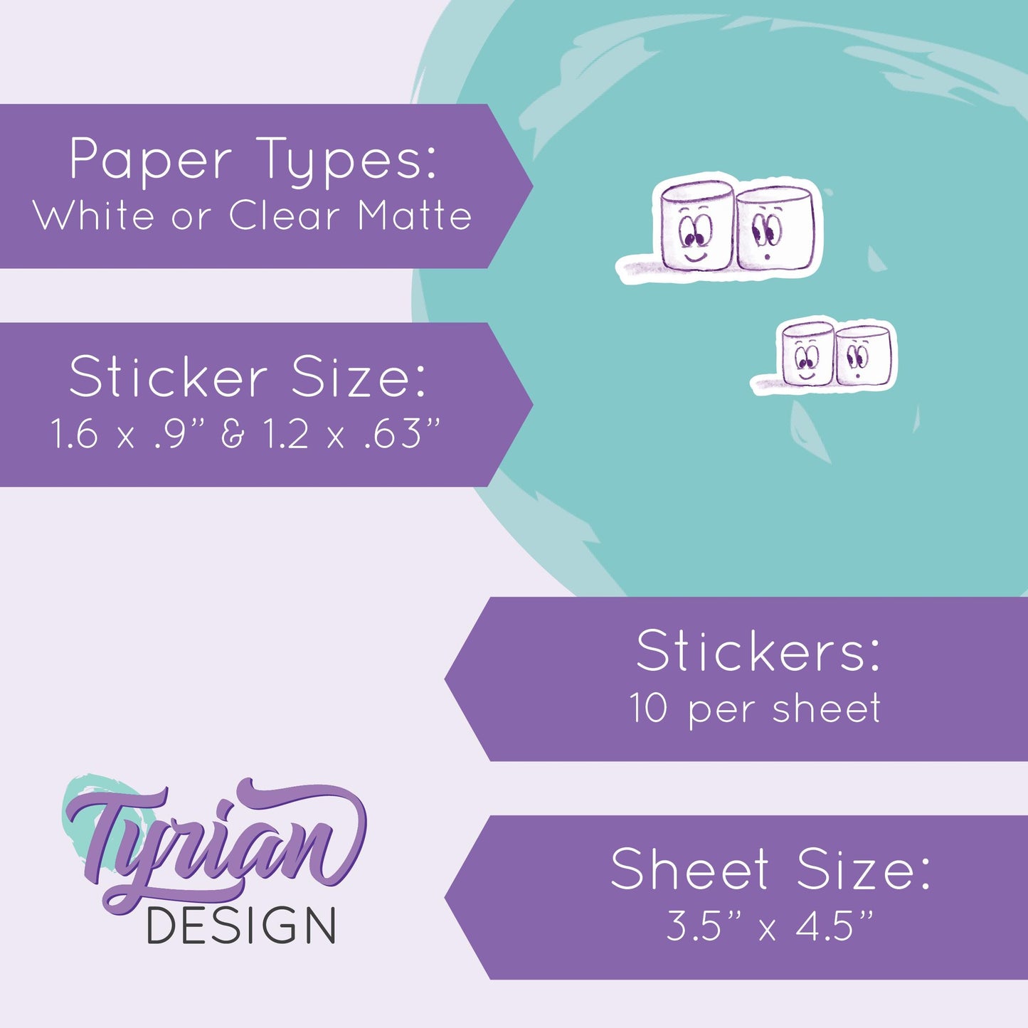 BFF Friends Stickers | Sketchy Mellows Stickers | 10 Stickers | 2 sizes | 3.5 x  4.5" Sheet | White or Clear Matte | Marshmallow stickers