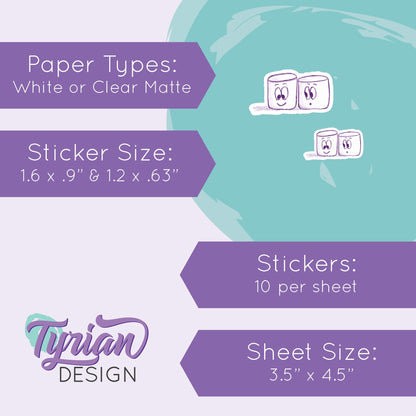 BFF Friends Stickers | Sketchy Mellows Stickers | 10 Stickers | 2 sizes | 3.5 x  4.5" Sheet | White or Clear Matte | Marshmallow stickers