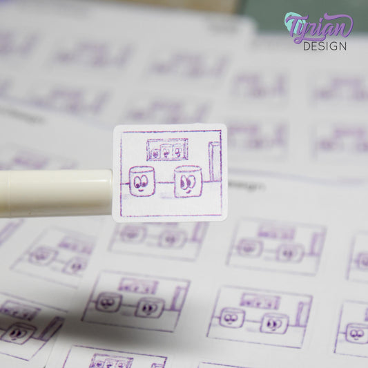 Hanging Out Stickers | 9 Stickers | Marshmallow stickers