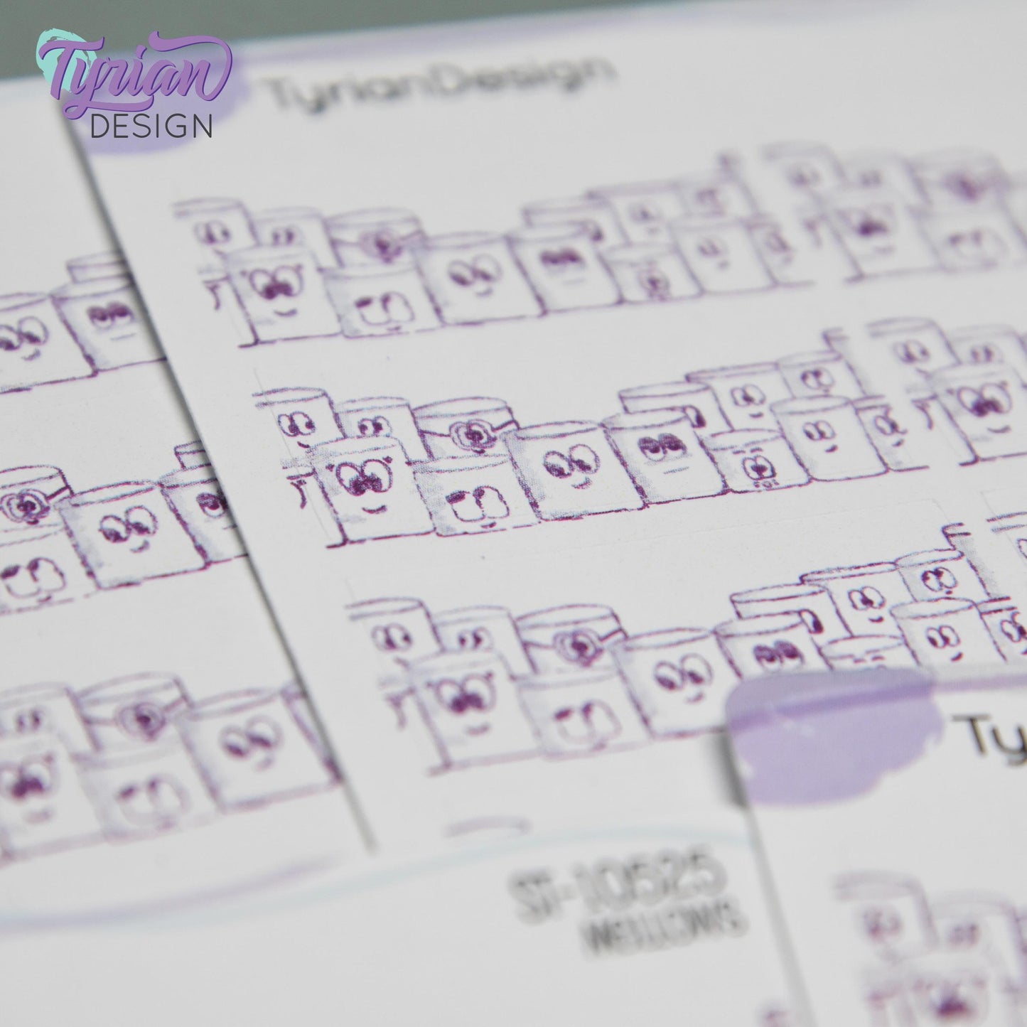 Fun Group Stickers | Sketchy Mellows Stickers | 10 Stickers |1.5" x .66"  | Marshmallow stickers