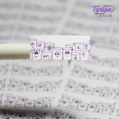 Fun Group Stickers | Sketchy Mellows Stickers | 10 Stickers |1.5" x .66"  | Marshmallow stickers