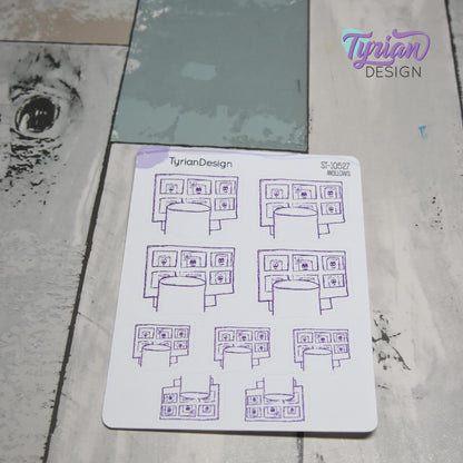 Virtual Meeting Stickers | 9 Stickers | 2 sizes | Marshmallow stickers