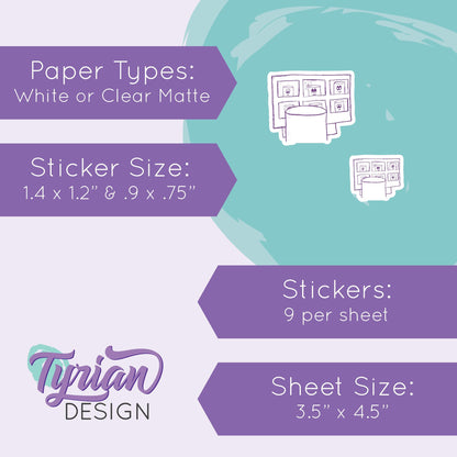 Virtual Meeting Stickers | 9 Stickers | 2 sizes | Marshmallow stickers