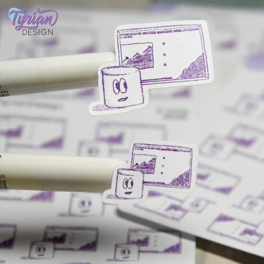 Presentation Stickers | 10 Stickers | 2 sizes | Marshmallow stickers