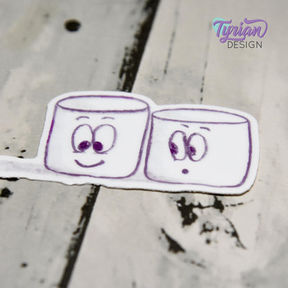 BFF Friends Sticker | Waterproof, Weatherproof & Durable | 2.5" x 1.2" | Tumbler Sticker | Dishwasher Safe | Sketchy Mellows Sticker