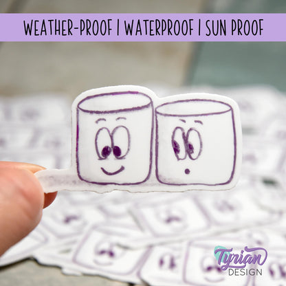 BFF Friends Sticker | Waterproof, Weatherproof & Durable | 2.5" x 1.2" | Tumbler Sticker | Dishwasher Safe | Sketchy Mellows Sticker