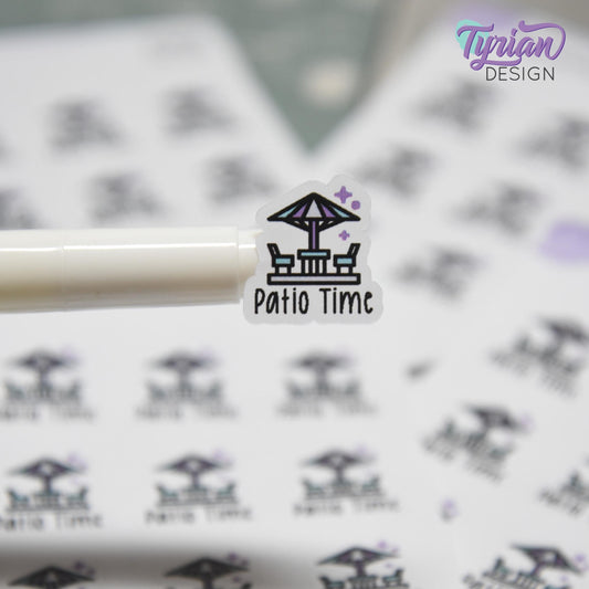 Patio Time Stickers | 16 Stickers  | .7" x .75" each