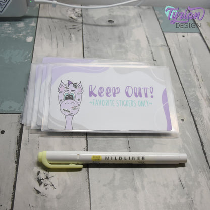 Keep Out! Favorite Stickers Only | Small Reusable Sticker Envelope | 5.5" x3.5"