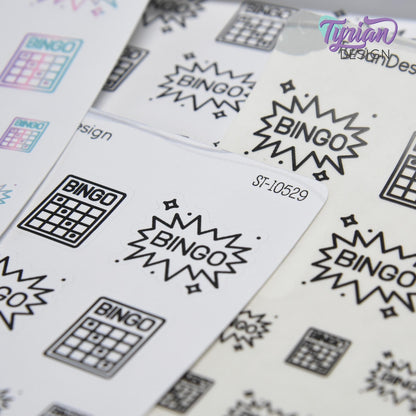 Bingo Stickers | 16 Stickers | 2 sizes | 2 Styles.