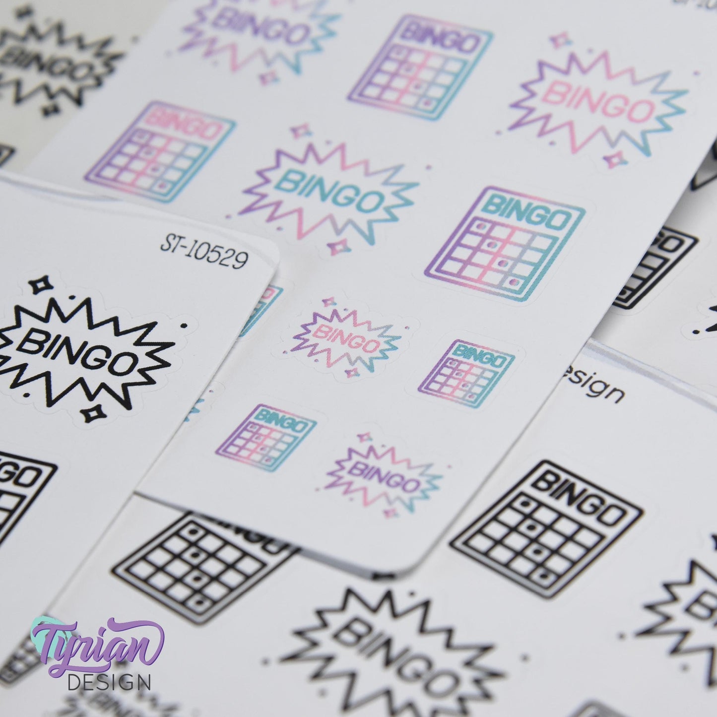 Bingo Stickers | 16 Stickers | 2 sizes | 2 Styles.