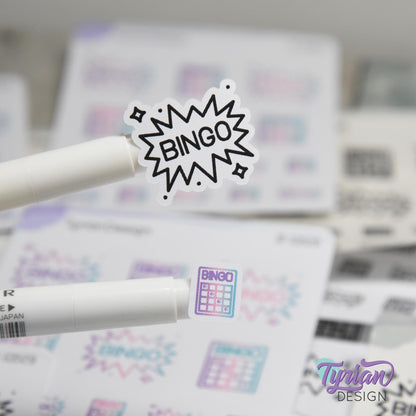 Bingo Stickers | 16 Stickers | 2 sizes | 2 Styles.