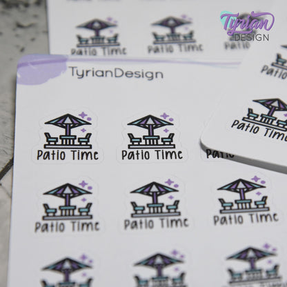 Patio Time Stickers | 16 Stickers  | .7" x .75" each