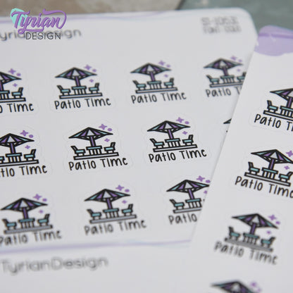 Patio Time Stickers | 16 Stickers  | .7" x .75" each