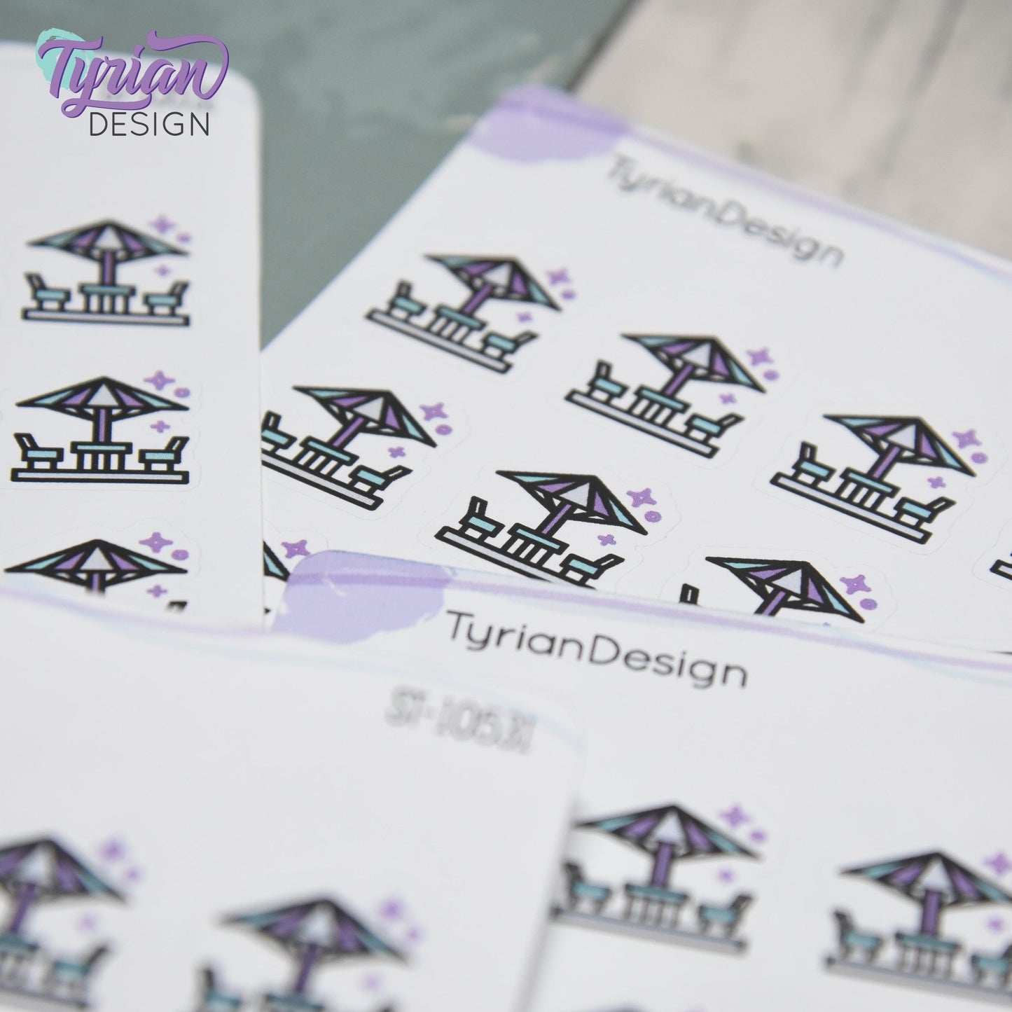 Outdoor Time Stickers | Deck Furniture Stickers | 16 Stickers  | .7" x .73" each | 3.5 x 4.5" Sheet | White or Clear Matte