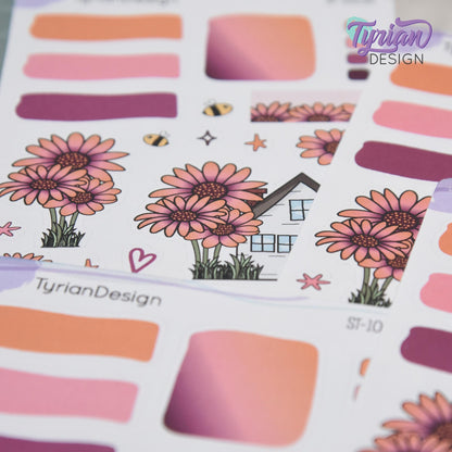 African Daisy Flower House Journal Stickers | 18 Stickers