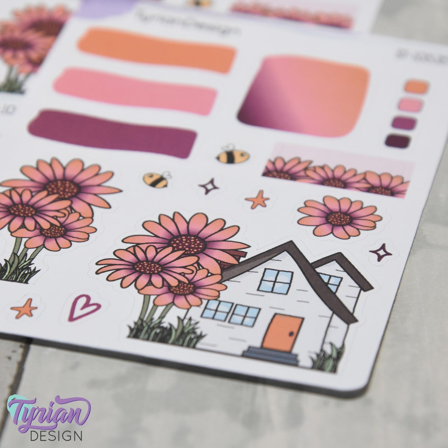 African Daisy Flower House Journal Stickers | 18 Stickers