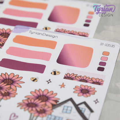 African Daisy Flower House Journal Stickers | 18 Stickers