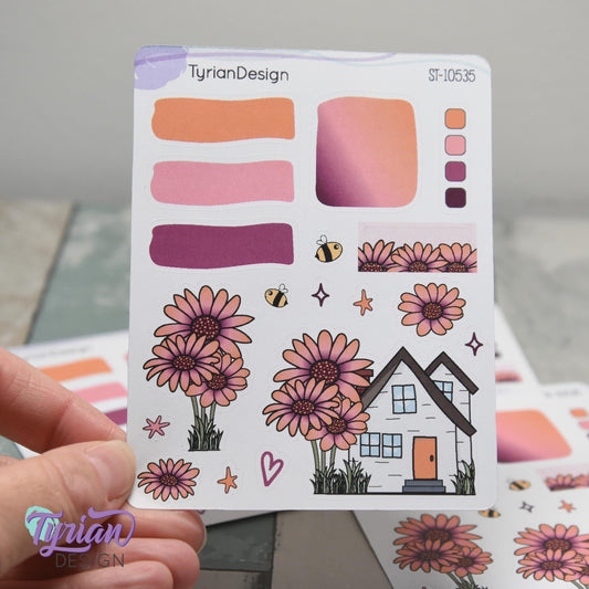 African Daisy Flower House Journal Stickers | 18 Stickers