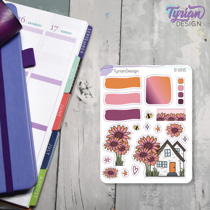 African Daisy Flower House Journal Stickers | 18 Stickers