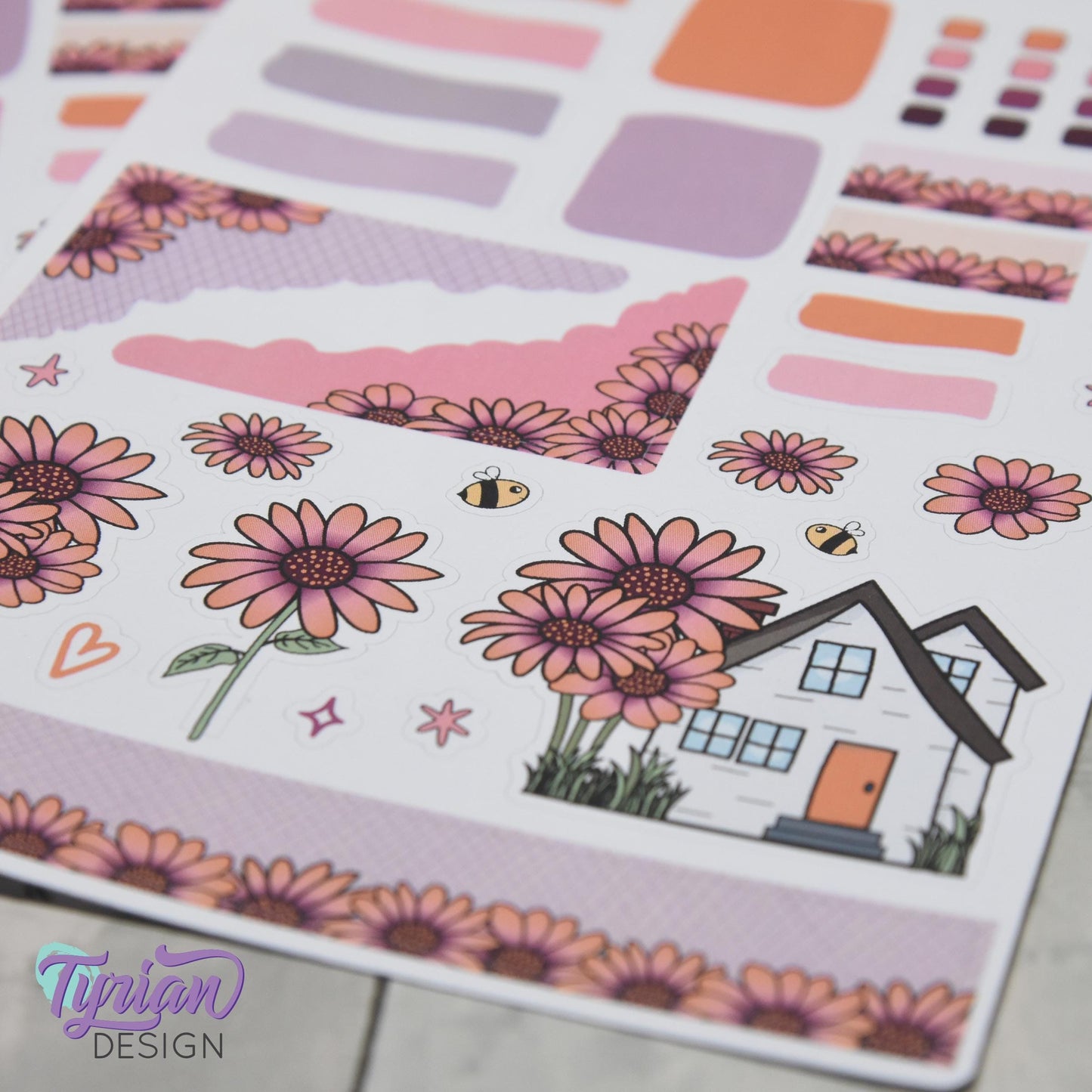 African Daisy House Journal Stickers  | 34 Stickers