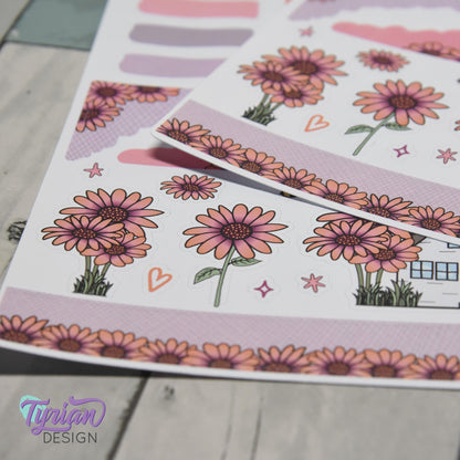 African Daisy House Journal Stickers  | 34 Stickers