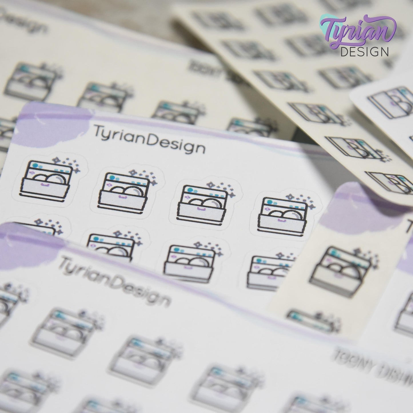 Dishwasher Stickers | 18 stickers | .48 x .5" each