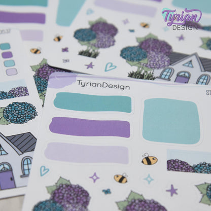 Hydrangea Flower House Journal Stickers | 20 Stickers