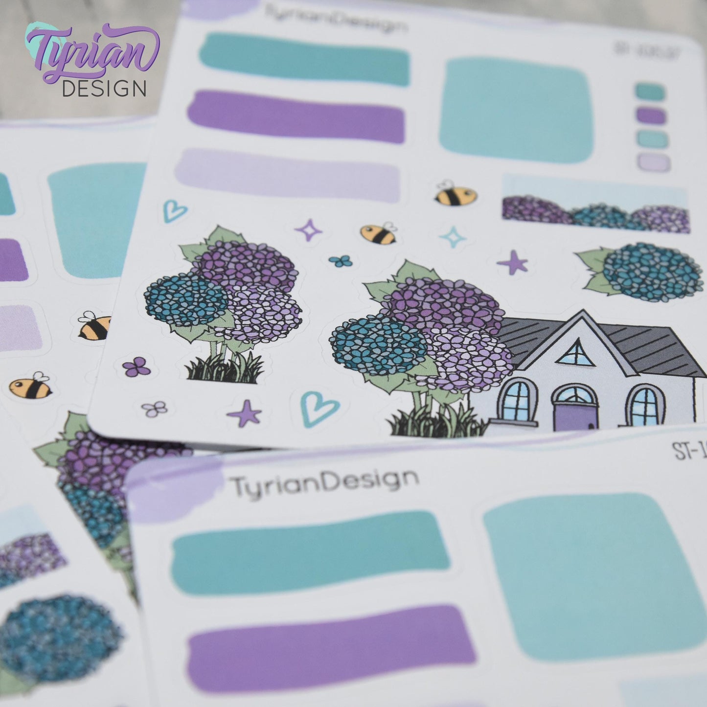 Hydrangea Flower House Journal Stickers | 20 Stickers