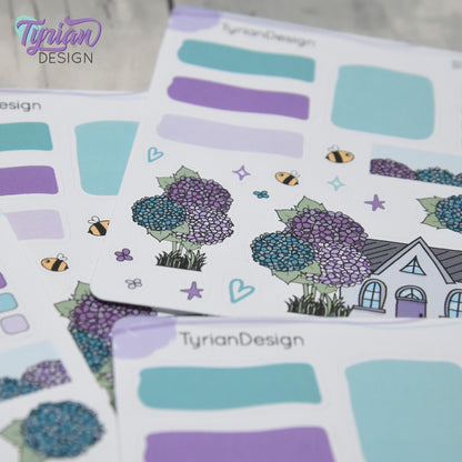 Hydrangea Flower House Journal Stickers | 20 Stickers