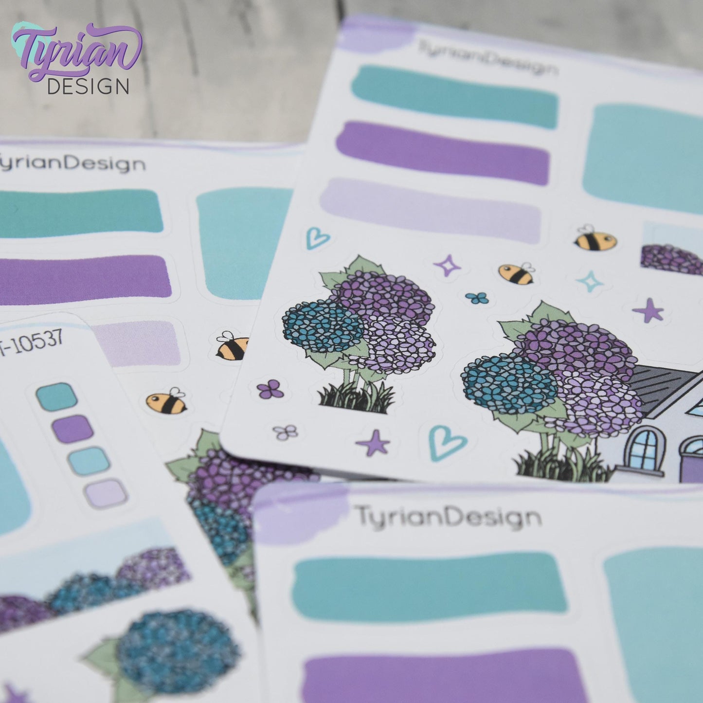 Hydrangea Flower House Journal Stickers | 20 Stickers