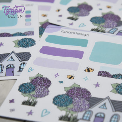 Hydrangea Flower House Journal Stickers | 20 Stickers