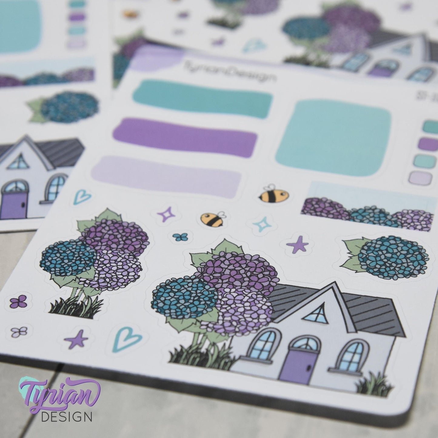 Hydrangea Flower House Journal Stickers | 20 Stickers