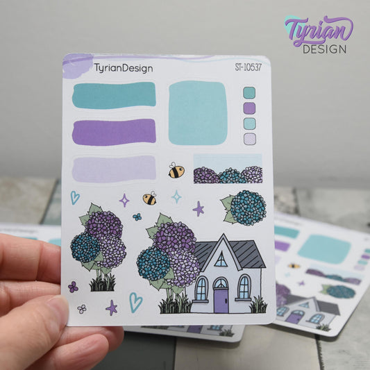Hydrangea Flower House Journal Stickers | 20 Stickers