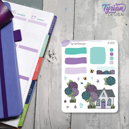 Hydrangea Flower House Journal Stickers | 20 Stickers