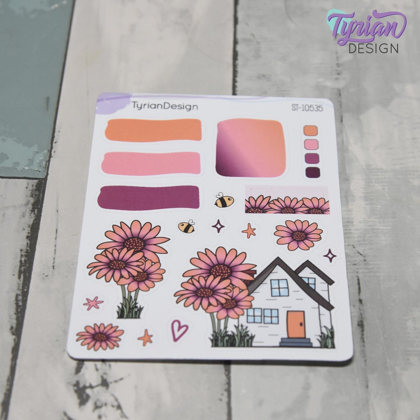 African Daisy Flower House Journal Stickers | 18 Stickers