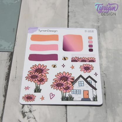 African Daisy Flower House Journal Stickers | 18 Stickers
