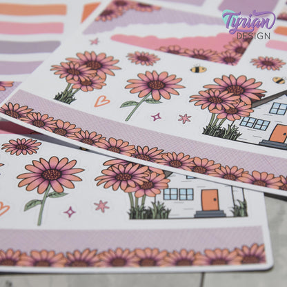 African Daisy House Journal Stickers  | 34 Stickers