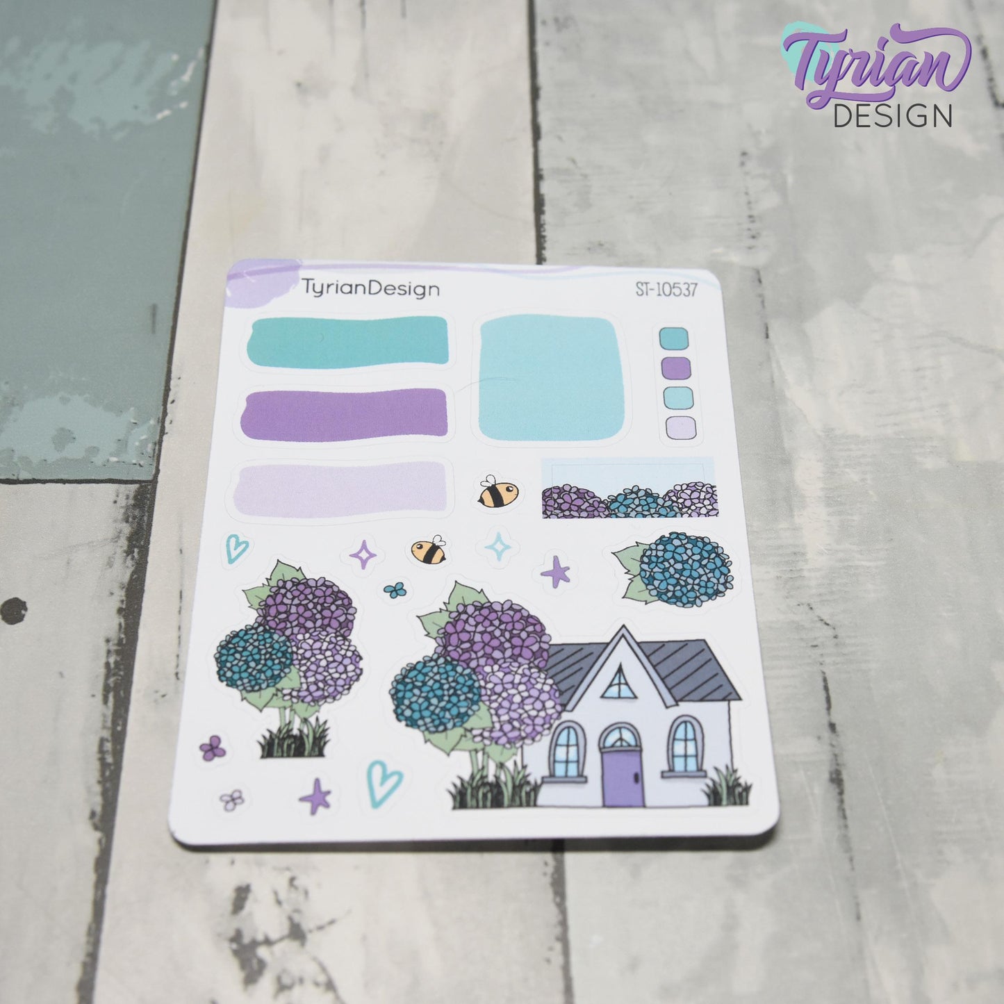Hydrangea Flower House Journal Stickers | 20 Stickers