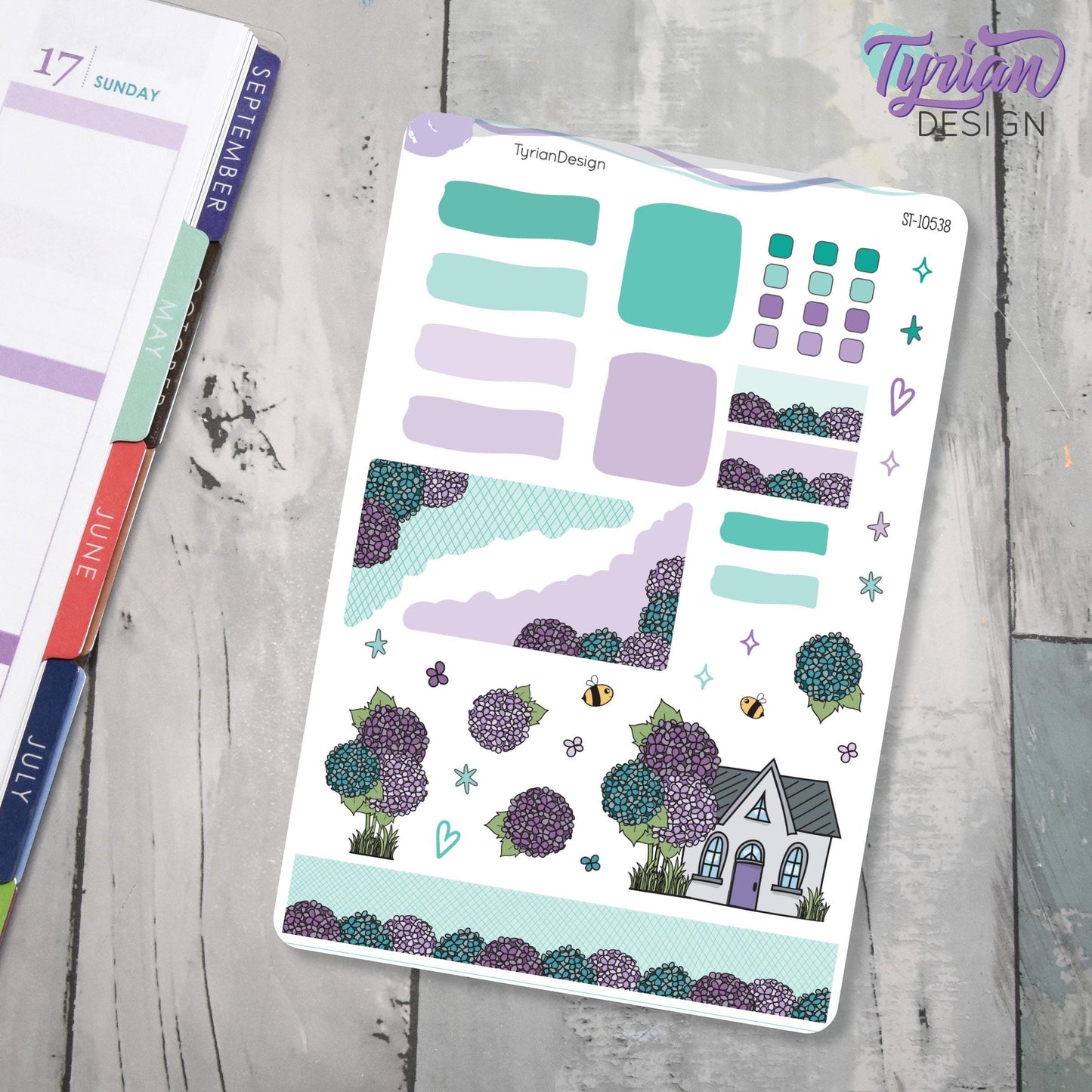 Hydrangea House Journal Stickers  | 38 Stickers | 5x7" Sheet