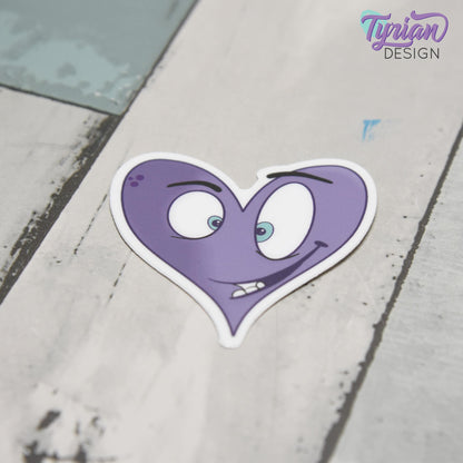 Crazy Heart Vinyl Sticker | Purple Heart Sticker | Sticker is high quality weather proof vinyl | 2 x 2 inch