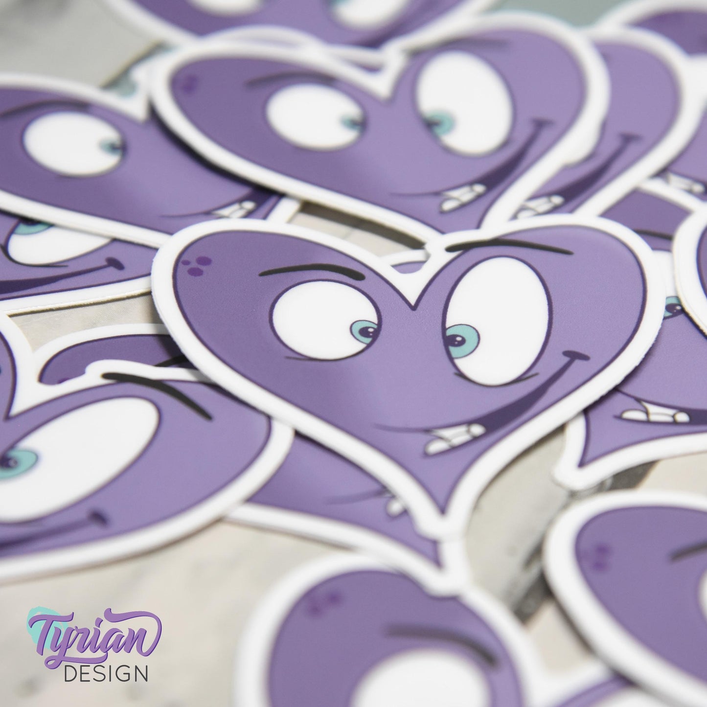 Crazy Heart Vinyl Sticker | Purple Heart Sticker | Sticker is high quality weather proof vinyl | 2 x 2 inch