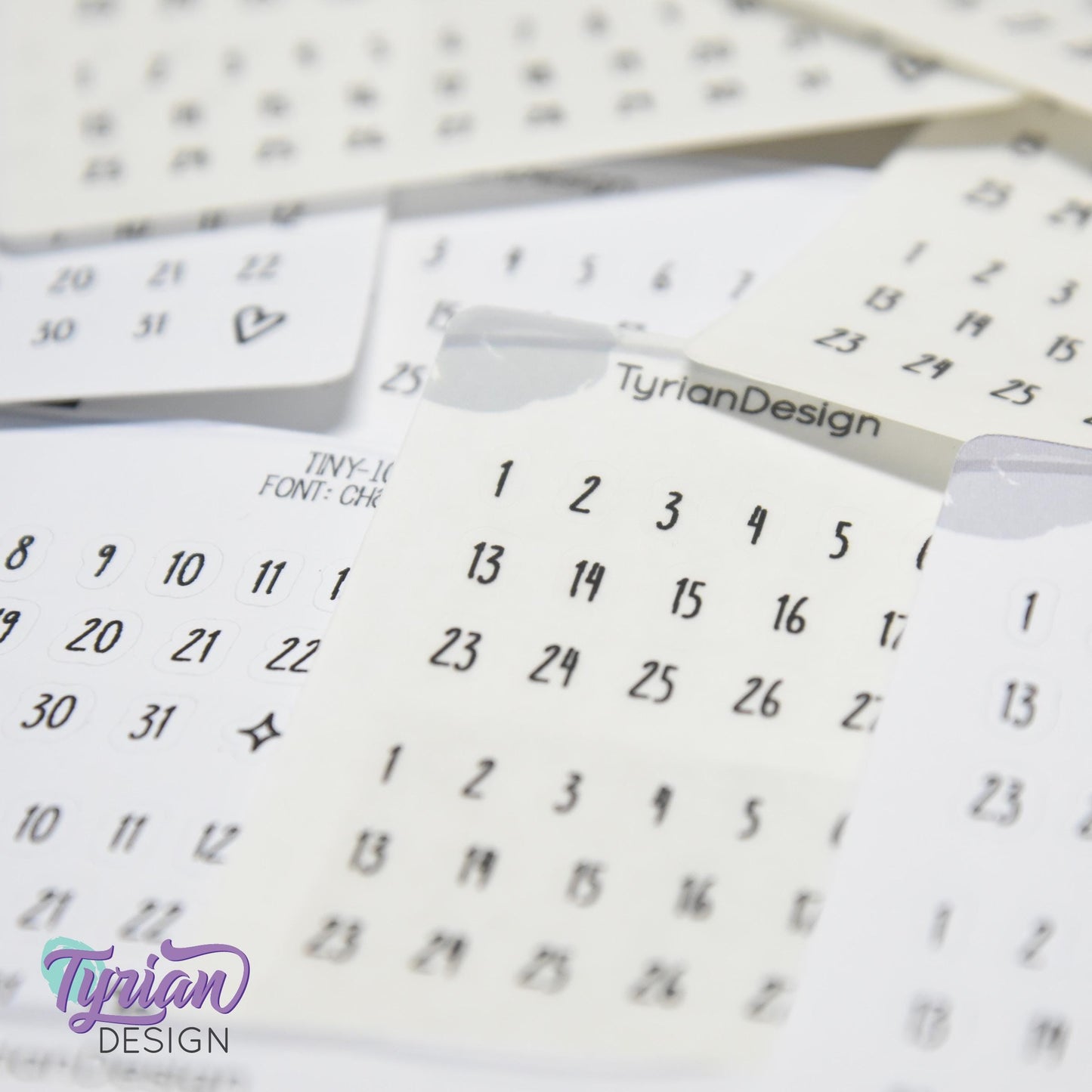 Tiny Date Stickers | 64 stickers | .26" H x .23" W max