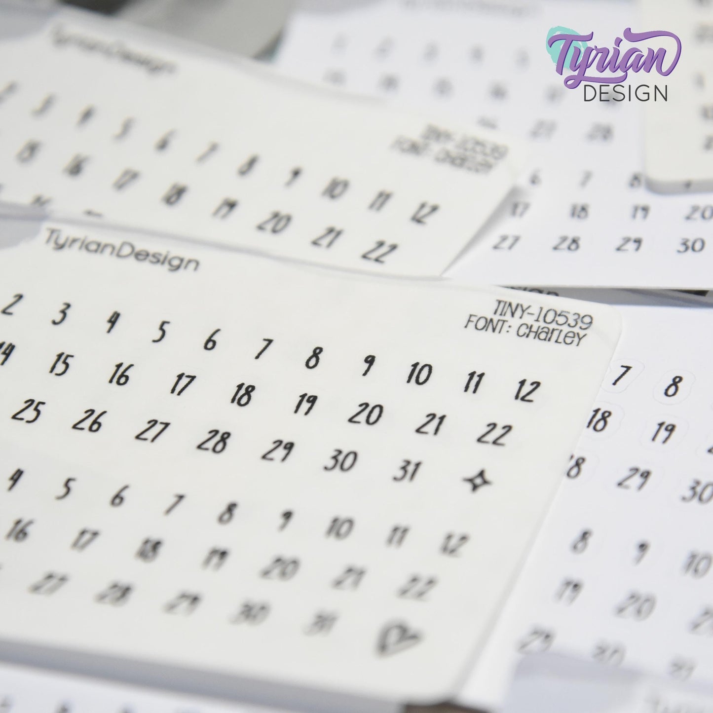 Tiny Date Stickers | 64 stickers | .26" H x .23" W max