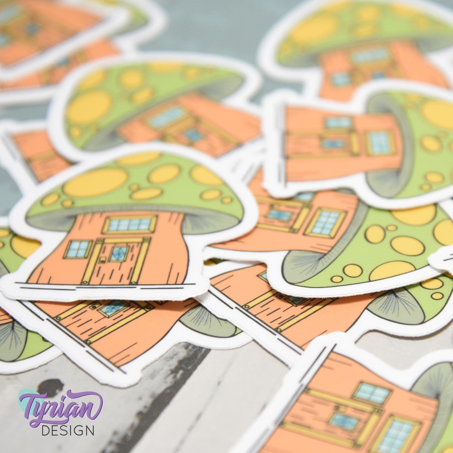 Mushroom House Vinyl Sticker | High quality weather proof vinyl | 1.8 x 2" | Fairy House Sticker| Little House sticker | Tumbler  Sticker