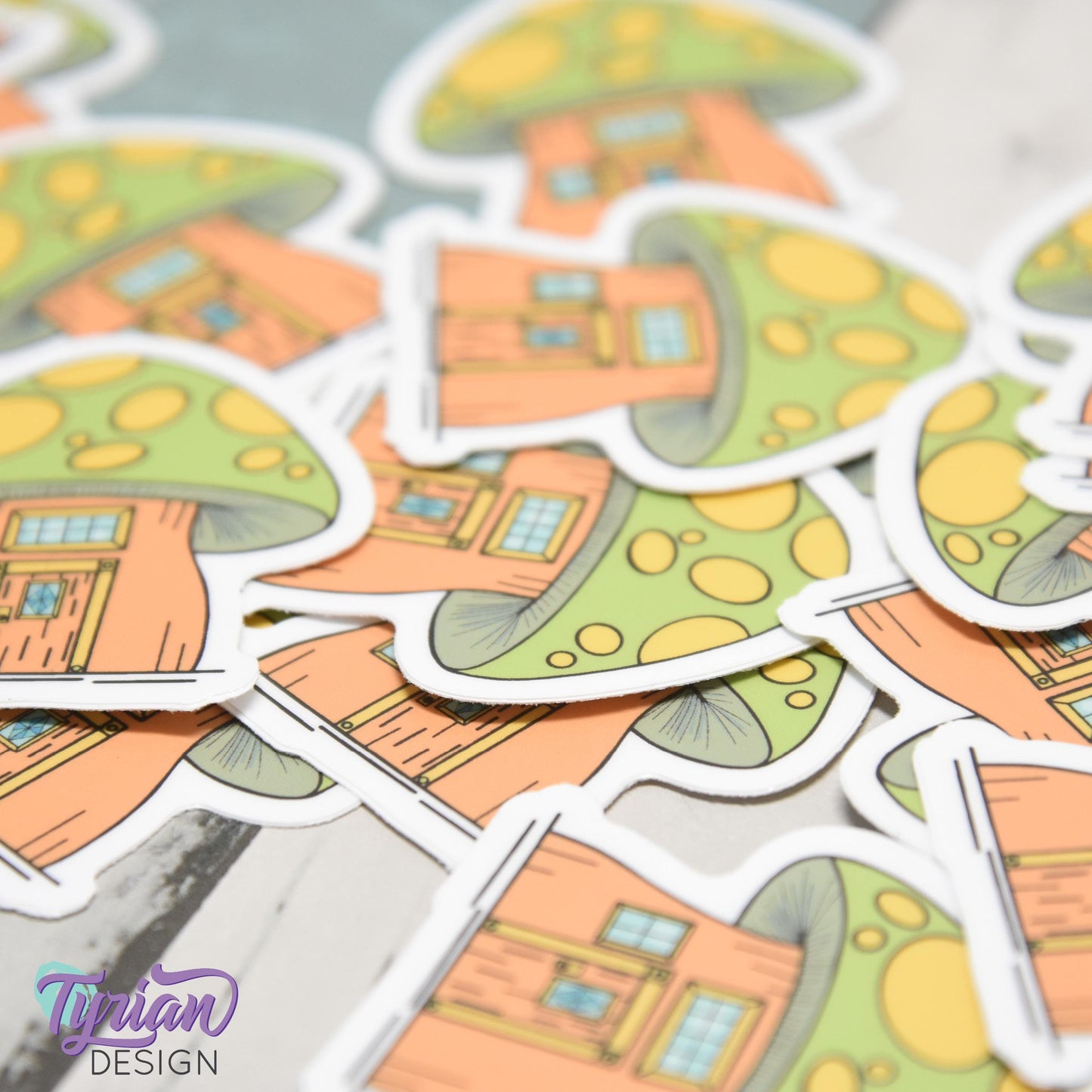 Mushroom House Vinyl Sticker | High quality weather proof vinyl | 1.8 x 2" | Fairy House Sticker| Little House sticker | Tumbler  Sticker