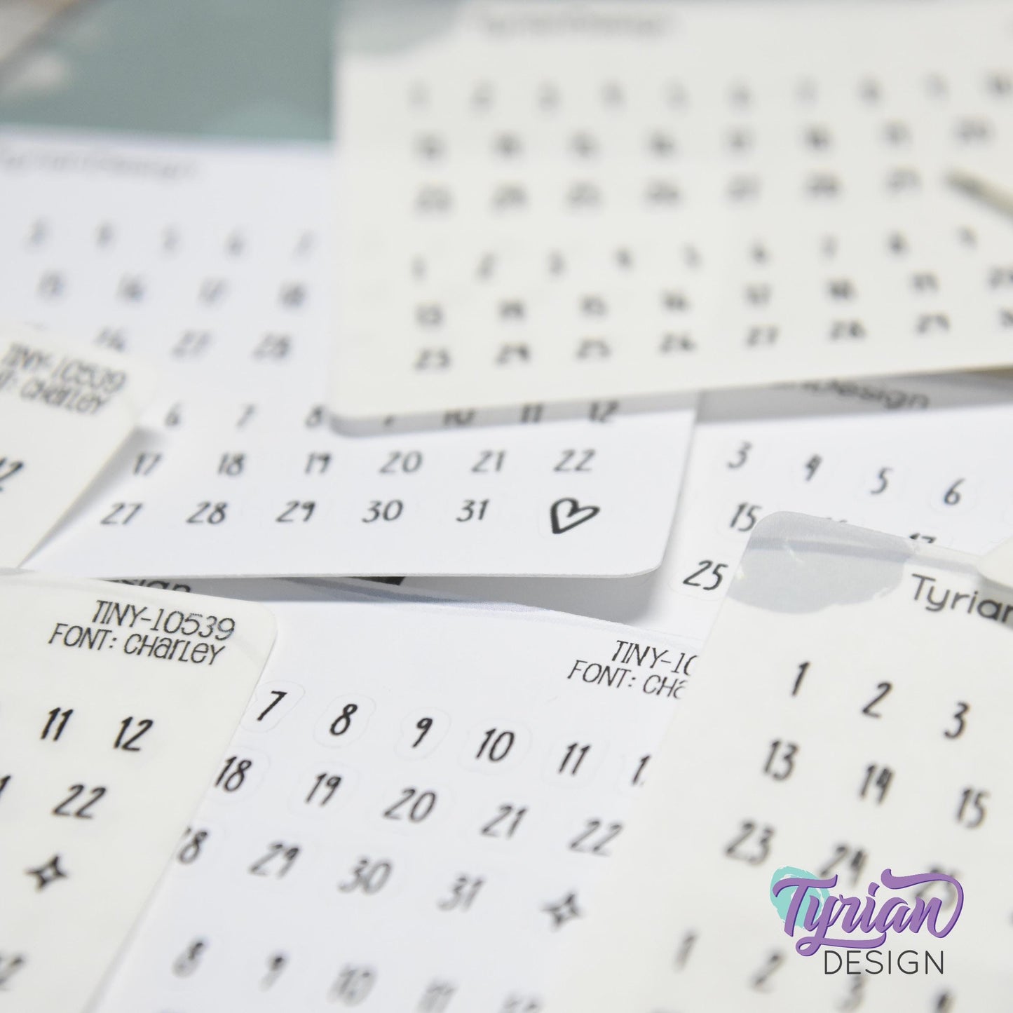 Tiny Date Stickers | 64 stickers | .26" H x .23" W max