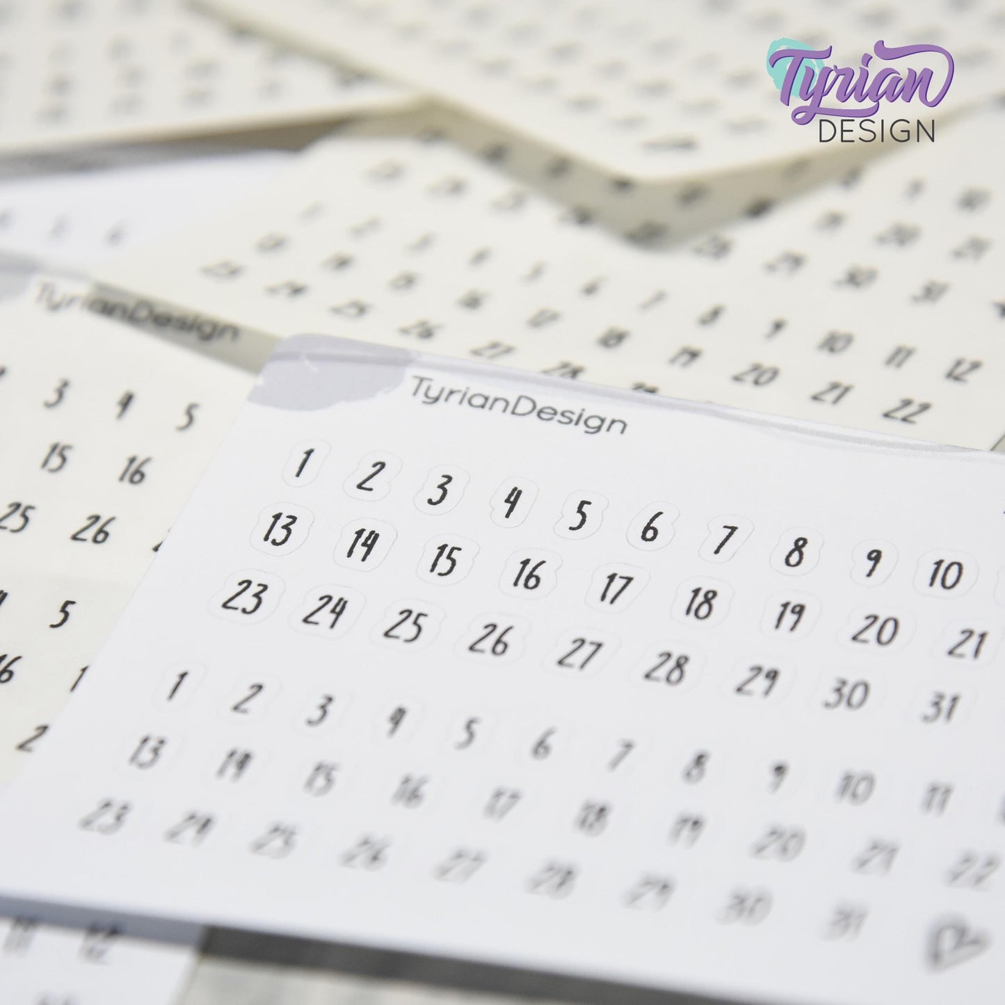 Tiny Date Stickers | 64 stickers | .26" H x .23" W max